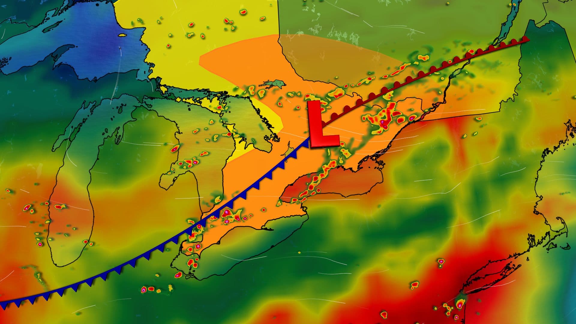 Severe Thunderstorm Threat Looms Over Ontario Amid Muggy Conditions